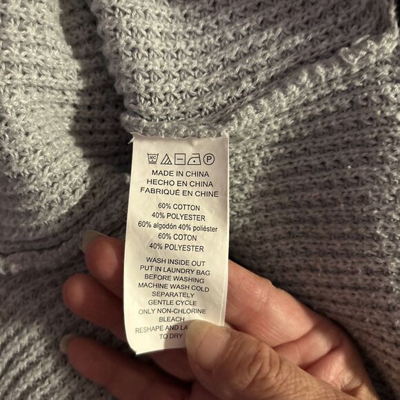 Michael Kors Cowl Neck Waffle Knit Pullover Sweater Long Sleeves Ivory Sz M - Picture 16 of 16